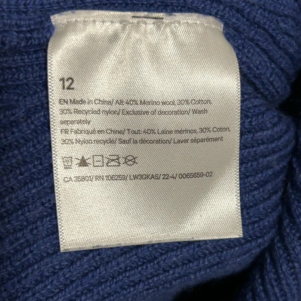 Lululemon Merino Wool Blend Ribbed Crewneck Sweater, Heathered Psychic Blue, 12 - Picture 9 of 9